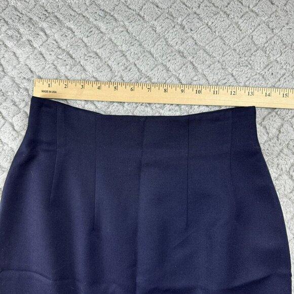 Liger Vintage Navy 100% Wool Skirt Size 8 Made In USA - above the‎ knee - Picture 4 of 5